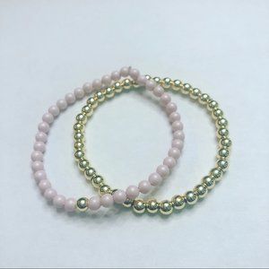 4mm Gold and Pink Beaded bracelets